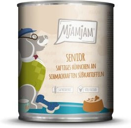 Produktbild von MjAMjAM Nassfutter Hund Senior saftiges Hühnchen an Süßkartoffeln - 6 x 800 g