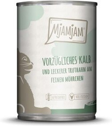 Produktbild von MjAMjAM Nassfutter Katze Adult 6x400 g Kalb und Truthahn