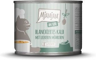 Produktbild von MjAMjAM Nassfutter Katze Adult Blanchiert in Sauce Kalb und Möhre - 6 x 185 g