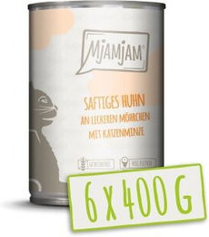 Produktbild von MjAMjAM Nassfutter Katze Adult Huhn an Möhrchen - 6 x 400 g