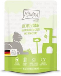Produktbild von MjAMjAM Nassfutter Katze Adult, Quetschie 6x300 g Rind