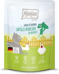 Produktbild von MjAMjAM Nassfutter Katze Adult Quetschie Chicks & Friends Huhn und Brokkoli - 6 x 300 g