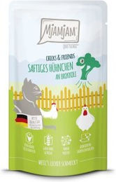 Produktbild von MjAMjAM Nassfutter Katze Adult Quetschie Chicks & Friends Huhn und Brokkoli - 12 x 125 g