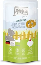 Produktbild von MjAMjAM Nassfutter Katze Adult Quetschie Chicks & Friends Huhn und Kürbis - 12 x 125 g