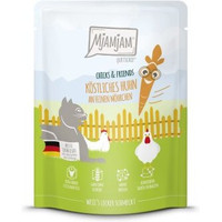 Produktbild von MjAMjAM Nassfutter Katze Adult Quetschie Chicks & Friends Huhn und Möhrchen - 6 x 300 g
