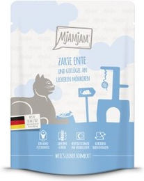Produktbild von MjAMjAM Nassfutter Katze Adult Quetschie Ente und Geflügel - 6 x 300 g