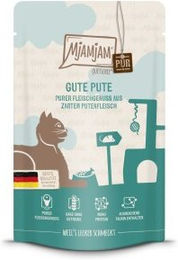 Produktbild von MjAMjAM Nassfutter Katze Adult Quetschie Purer Fleischgenuss Pute - 12 x 125 g