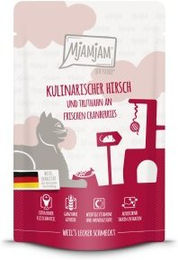 Produktbild von MjAMjAM Nassfutter Katze Adult Quetschie Truthahn und Hirsch - 12 x 125 g