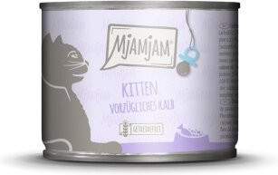 Produktbild von MjAMjAM Nassfutter Katze Kitten Kalb mit Lachsöl - 6 x 200 g