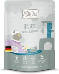 Produktbild von MjAMjAM Nassfutter Katze Senior Quetschie Huhn - 6 x 300 g