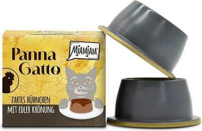 Produktbild von MJAMJAM Pana Gatto Schale 2x80g Katzennassfutter 24 x 2x80g zartes Hühnchen