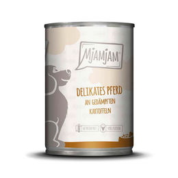 Produktbild von MjAMjAM Premium Nassfutter für Hunde delikates Pferd an gedämpften Kartoffeln - 400 g