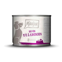 Produktbild von MjAMjAM Premium Nassfutter für Hunde DUO von Pute & Kaninchen - 6 x 200 g