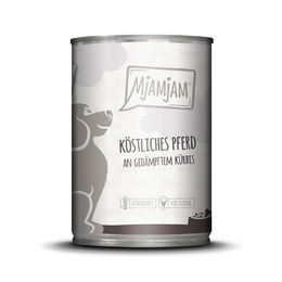 MjAMjAM Premium Nassfutter für Hunde Pferd an gedämpftem Kürbis - 400 g – Bild 1 von 6