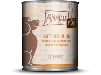 Produktbild von MjAMjAM Premium Nassfutter für Hunde saftiges Huhn pur - 6 x 800 g