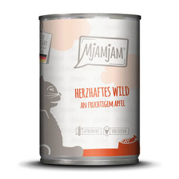 Produktbild von MjAMjAM Premium Nassfutter für Katzen herzhaftes Wild an Apfel - 6 x 400 g