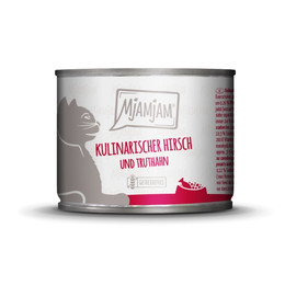 Produktbild von MjAMjAM Premium Nassfutter für Katzen kulinarischer Hirsch und Truthahn an frischen Cranberries - 6 x 200 g