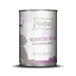 Produktbild von MjAMjAM Premium Nassfutter für Katzen kulinarisches Wild an frischen Preiselbeeren - 6 x 400 g