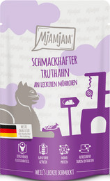 Produktbild von MjAMjAM Premium Nassfutter für Katzen mit Truthahn und Möhren - 12 x 125 g