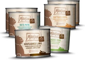 MjAMjAM Premium Nassfutter für Katzen Mixpaket V Purer Fleischgenuss - 6 x 200 g – Bild 1 von 8
