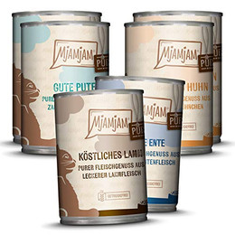 Produktbild von MjAMjAM Premium Nassfutter für Katzen Mixpaket V Purer Fleischgenuss - 6 x 400 g