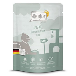 Produktbild von MjAMjAM Premium Nassfutter für Katzen Quetschie Insekt mit vorzüglichem Kalb - 300 g