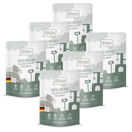 Produktbild von MjAMjAM Premium Nassfutter für Katzen Quetschie Kalb & Truthahn mit Möhrchen - 6 x 300 g