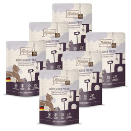 Produktbild von MjAMjAM Premium Nassfutter für Katzen Quetschie Pferd pur - 6 x 300 g