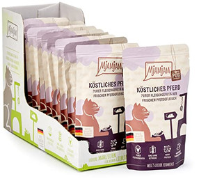 Produktbild von MjAMjAM Premium Nassfutter für Katzen Quetschie Pferd pur - 12 x 125 g