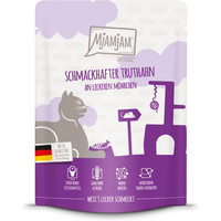 Produktbild von MjAMjAM Premium Nassfutter für Katzen Quetschie Truthahn mit Möhrchen - 6 x 300 g