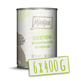 MjAMjAM Premium Nassfutter für Katzen Rind an Kürbis - 6 x 400 g – Bild 1 von 2