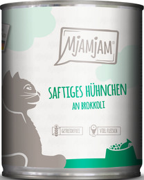 Produktbild von MjAMjAM Premium Nassfutter für Katzen saftiges Huhn mit Brokkoli - 800 g