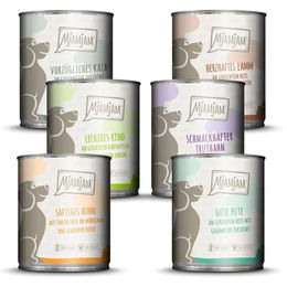 MjAMjAM Premium Nassfutter Mixpaket II mit Huhn, Ente, Rind, Pute, Kalb, Truthahn, Lamm - 6 x 800 g – Bild 1 von 10