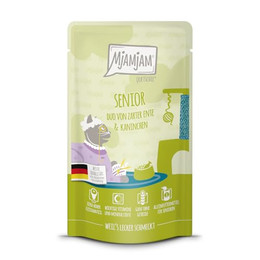 Produktbild von MjAMjAM Premium Nassfutter Senior Duo Ente & Kaninchen - 125 g