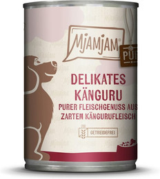 Produktbild von MJAMJAM Purer Fleischgenuss 400g Dose Hundenassfutter 6 x 400 Gramm zartes Känguru pur