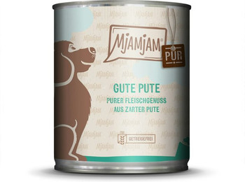 Produktbild von MJAMJAM Purer Fleischgenuss 800g Dose Hundenassfutter 6 x 800 Gramm gute Pute Pur