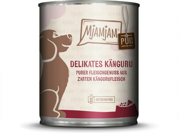 Produktbild von MJAMJAM Purer Fleischgenuss 800g Dose Hundenassfutter 6 x 800 Gramm zartes Känguru Pur