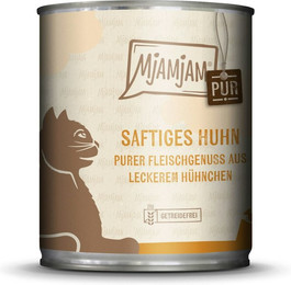 Produktbild von MJAMJAM Purer Fleischgenuss 800g Dose Katzennassfutter Sparpaket 12 x 800 Gramm saftiges Hühnchen pur