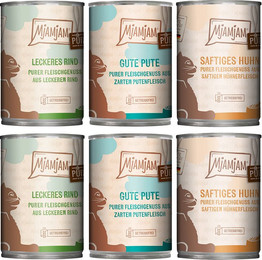 Produktbild von MjAMjAM purer Fleischgenuss Mixpaket Katzenfutter - 6 x 400 g