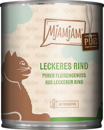 Produktbild von MjAMjAM purer Fleischgenuss Rind Nassfutter für Katzen - 24 x 800 g