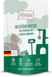Produktbild von MjAMjAM Quetschie deliziöses Rentier mit Hühnchen 12x125g