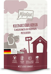 Produktbild von MjAMjAM - Quetschie Mahlzeit 125g MjAMjAM Hund Sparpaket 24x125g Hirsch und Wildschwein