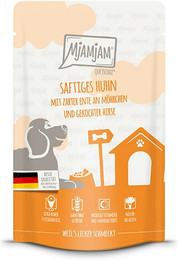 Produktbild von MjAMjAM - Quetschie Mahlzeit 125g MjAMjAM Hund Sparpaket 24x125g Huhn mit Ente mit Möhren