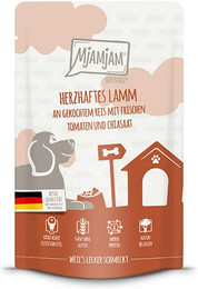 Produktbild von MjAMjAM - Quetschie Mahlzeit 125g MjAMjAM Hund Sparpaket 24x125g Lamm mit Reis mit Tomaten