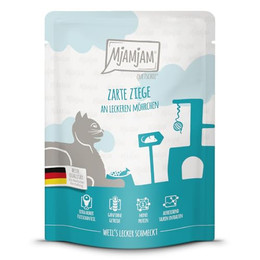 Produktbild von MjAMjAM Quetschie Nassfutter für Katzen - Zarte Ziege mit Möhrchen - 300 g