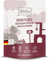 Produktbild von MjAMjAM Quetschie Wild & Kaninchen mit Heidelbeeren - 24 x 300 g
