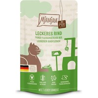 Produktbild von MJAMJAM Quetschies PUR Rind Katzennassfutter - 24 x 125 g