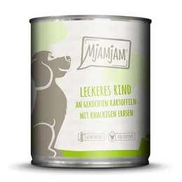 Produktbild von MjAMjAM Rind mit Kartoffel und Erbsen Nassfutter für Hunde - 6 x 800 g