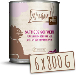 Produktbild von MJAMJAM Schwein pur Katzennassfutter 6 x 800 Gramm