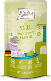 Produktbild von MjAMjAM Senior Katzennassfutter Ente und Kaninchen - 24 x 125 g